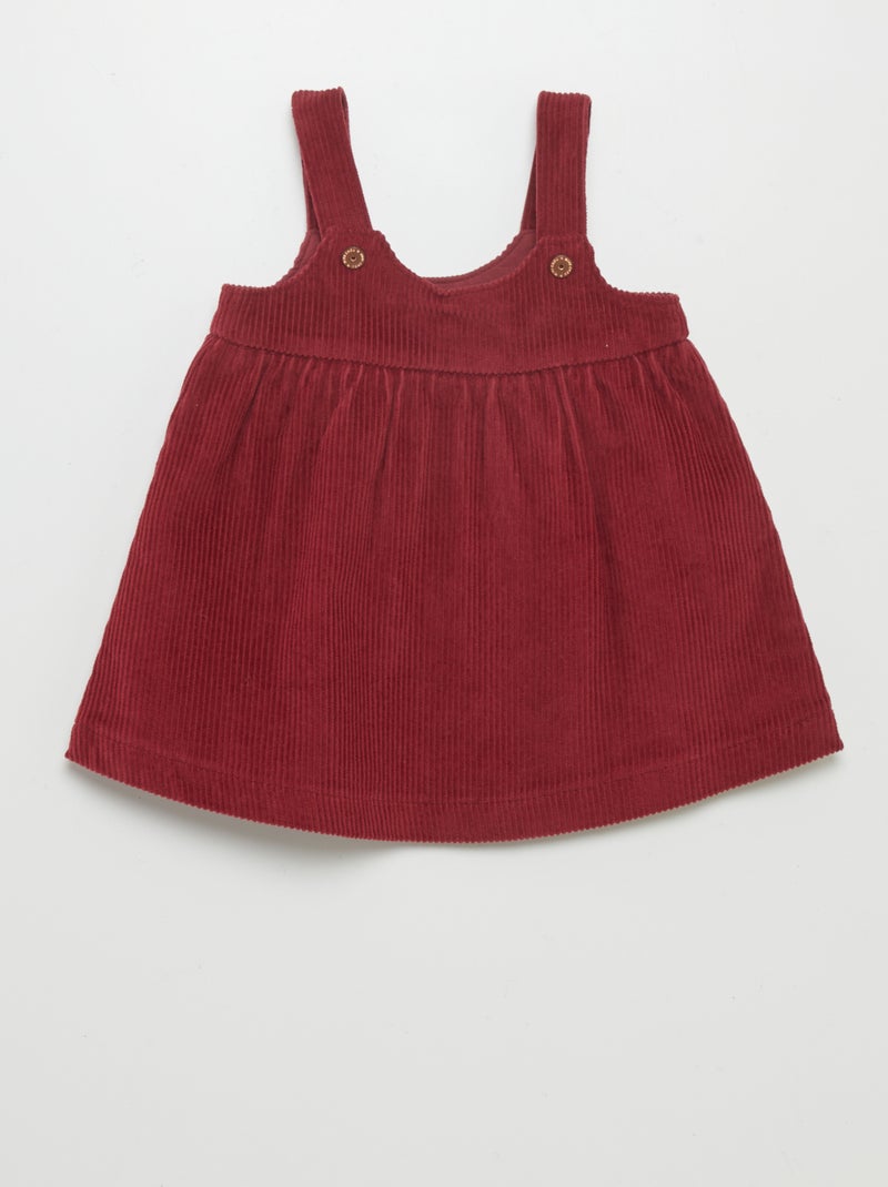 Vestido de bombazina VERMELHO - Kiabi