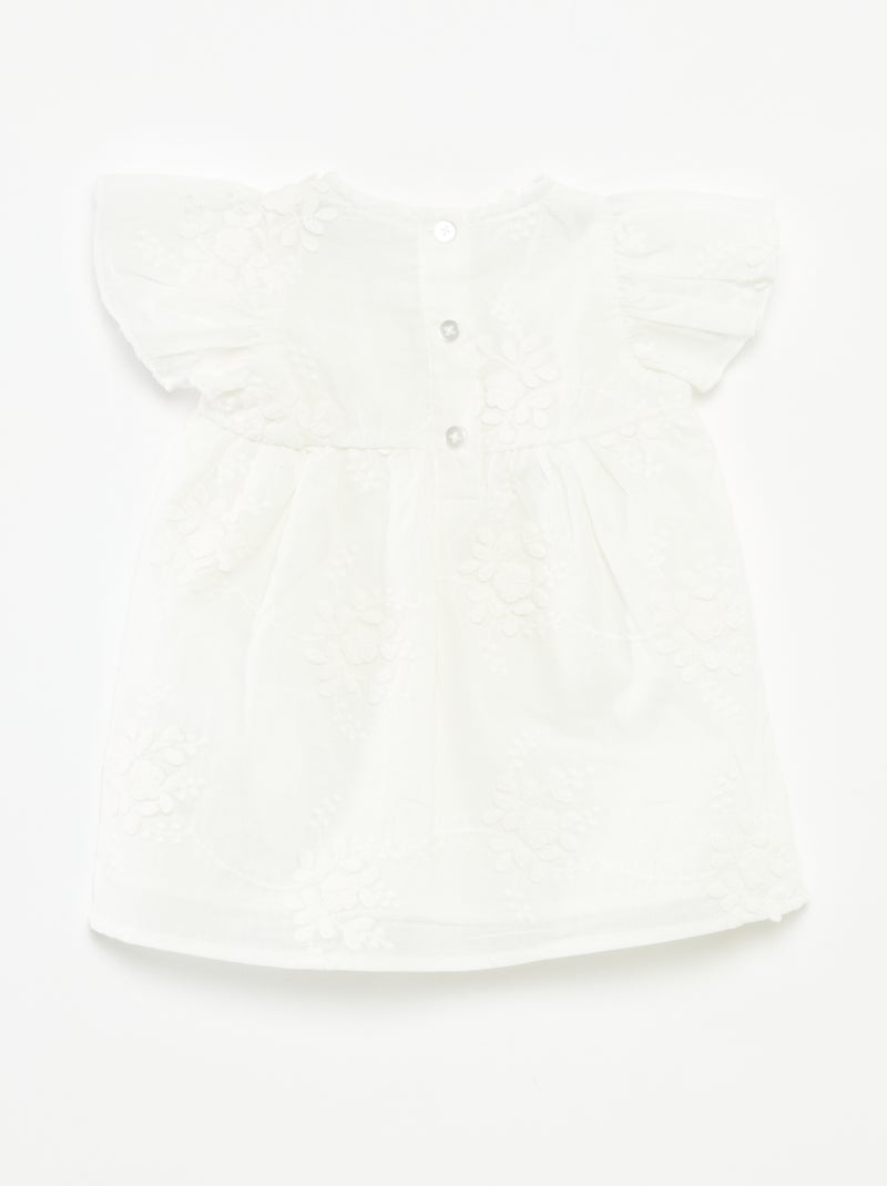 Vestido de cerimónia bordado BRANCO - Kiabi