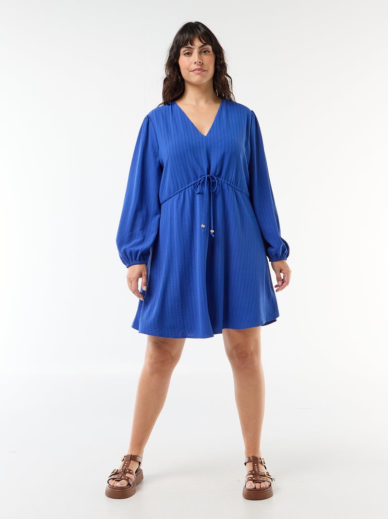 Vestido de cerimónia de mangas compridas Azul - Kiabi