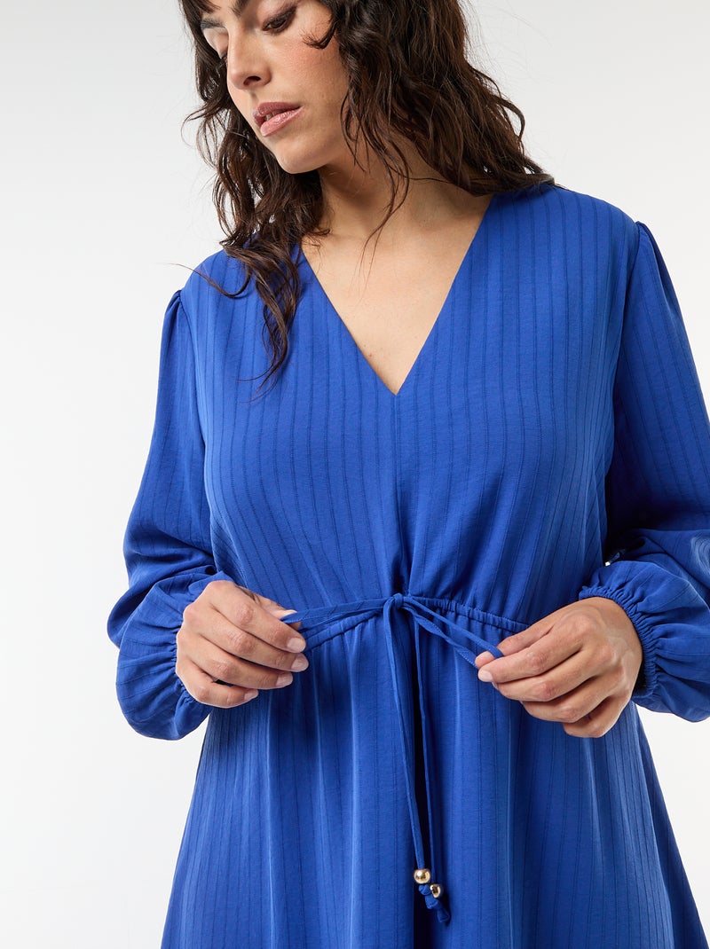 Vestido de cerimónia de mangas compridas Azul - Kiabi