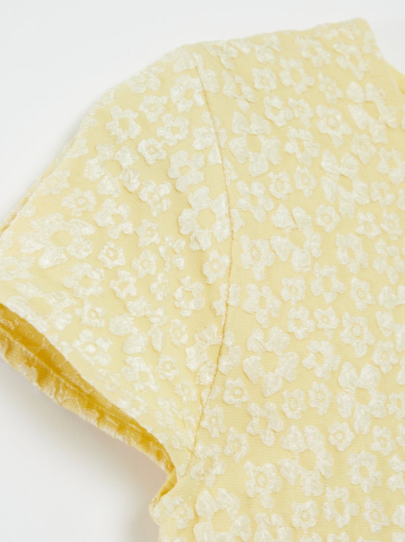 Vestido de cerimónia em jacquard AMARELO - Kiabi
