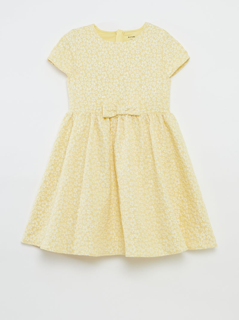 Vestido de cerimónia em jacquard AMARELO - Kiabi