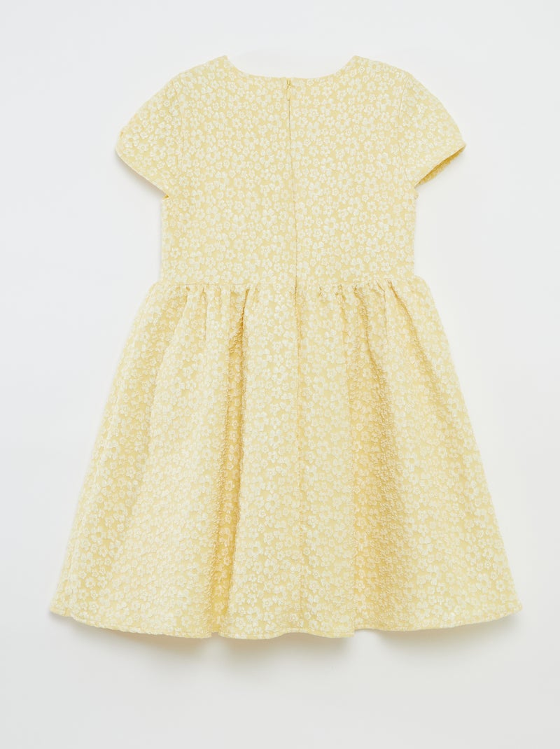 Vestido de cerimónia em jacquard AMARELO - Kiabi