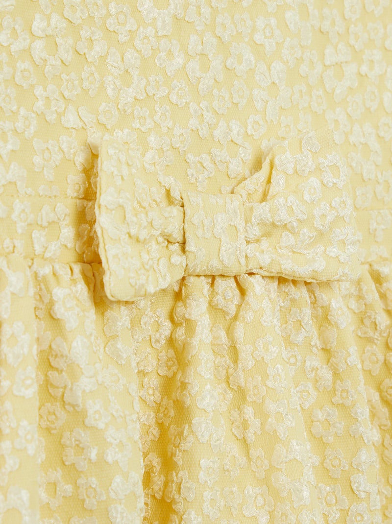 Vestido de cerimónia em jacquard AMARELO - Kiabi