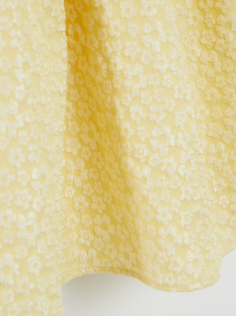 Vestido de cerimónia em jacquard AMARELO - Kiabi