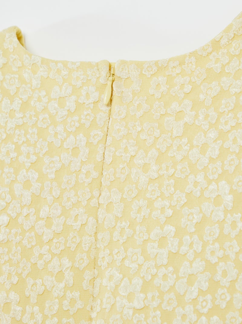 Vestido de cerimónia em jacquard AMARELO - Kiabi