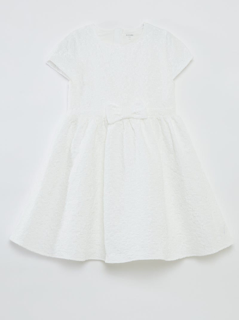 Vestido de cerimónia em jacquard BRANCO - Kiabi