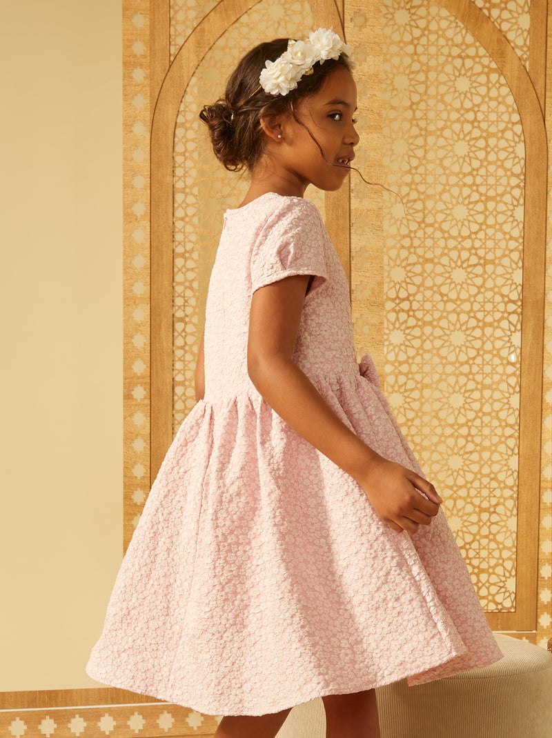Vestido de cerimónia em jacquard ROSA - Kiabi