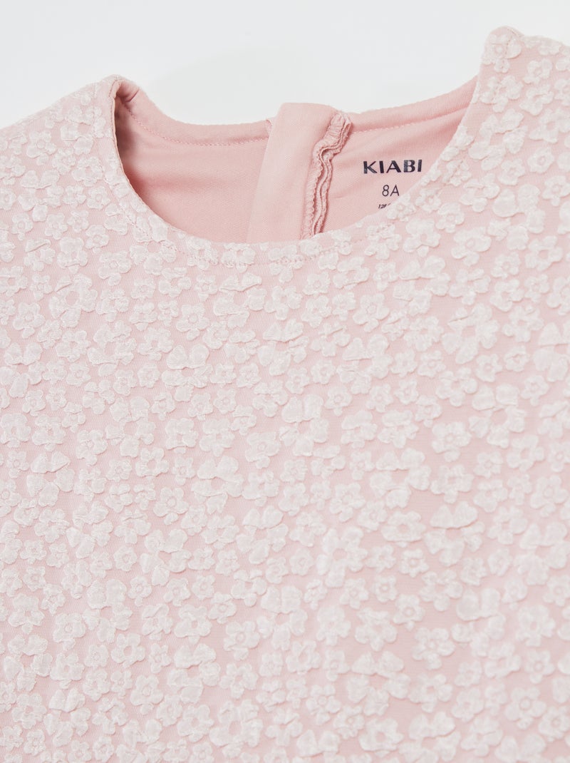 Vestido de cerimónia em jacquard ROSA - Kiabi