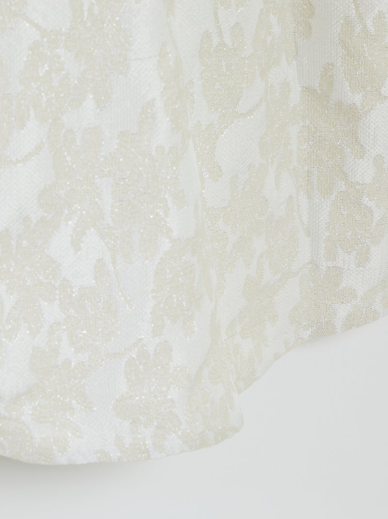 Vestido de cerimónia em jacquard sem mangas BRANCO - Kiabi