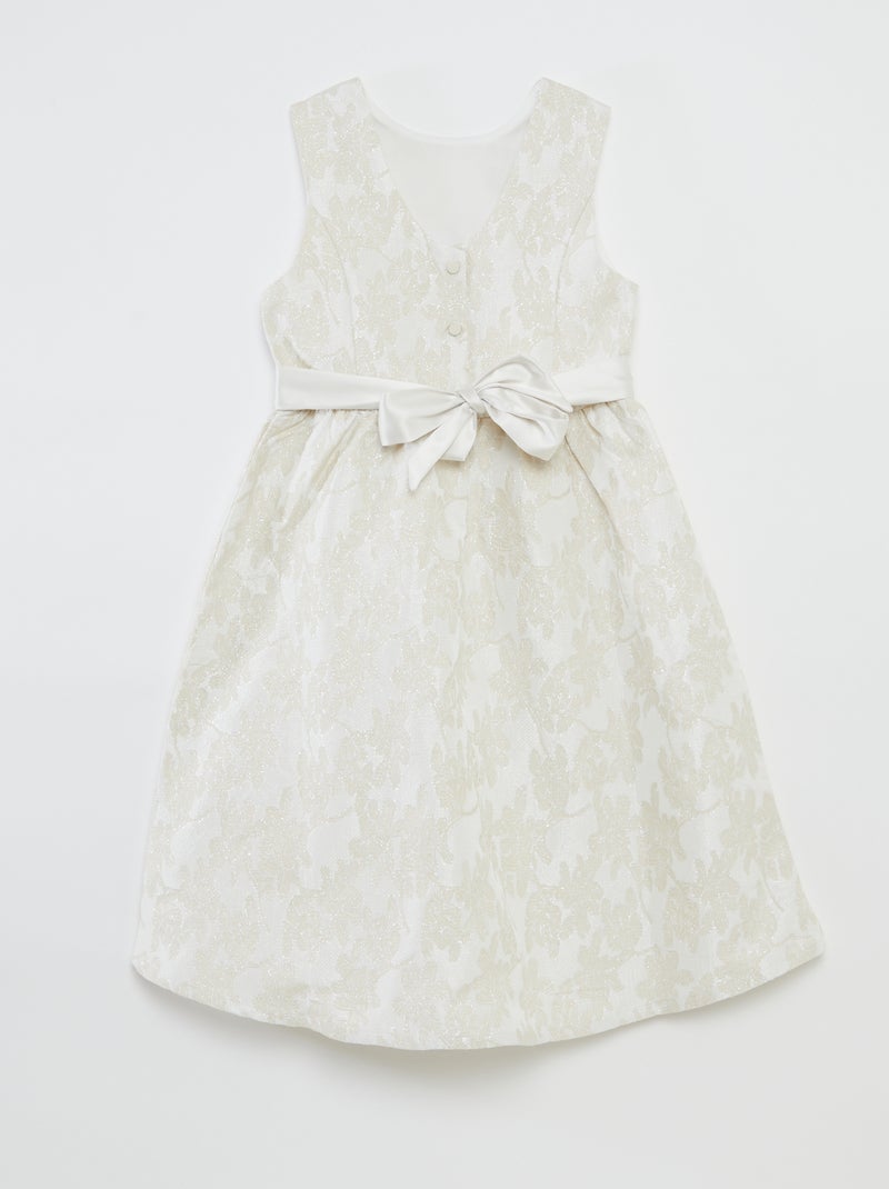 Vestido de cerimónia em jacquard sem mangas BRANCO - Kiabi