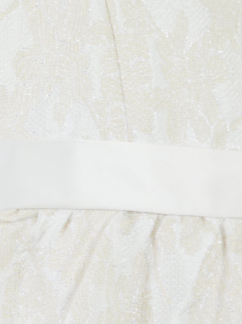 Vestido de cerimónia em jacquard sem mangas BRANCO - Kiabi