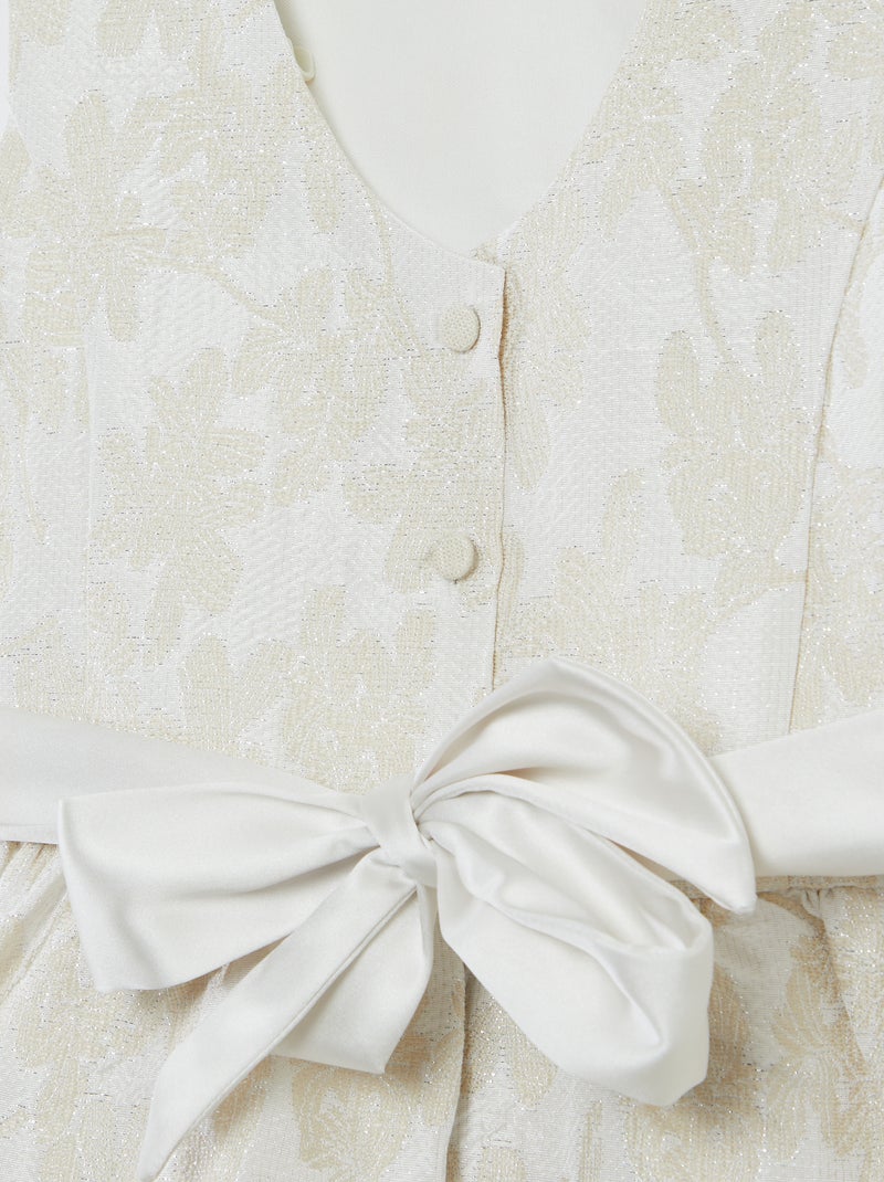 Vestido de cerimónia em jacquard sem mangas BRANCO - Kiabi