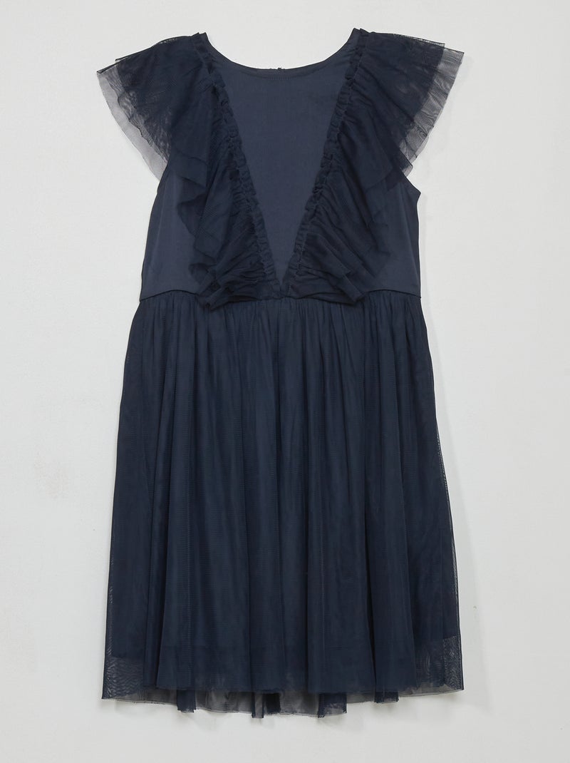 Vestido de cerimónia pelo joelho Azul Marinho - Kiabi