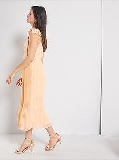 Vestido de cerimónia plissado - Kiabi