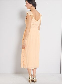 Vestido de cerimónia plissado - Kiabi