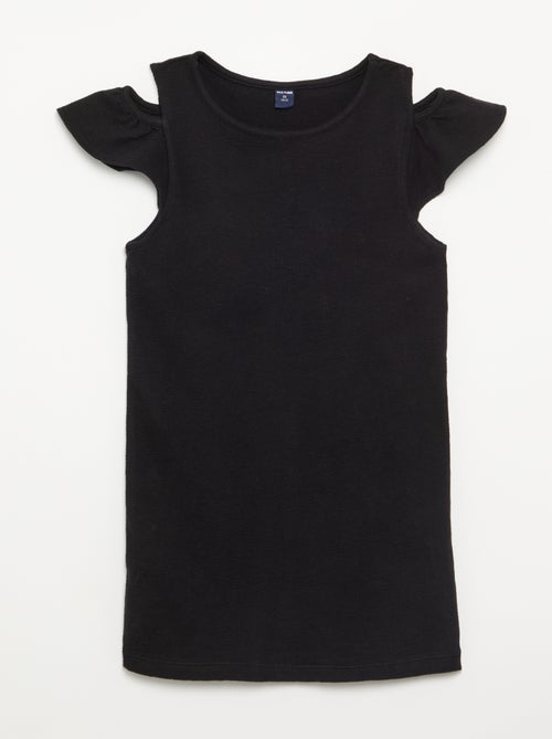 Vestido de corte a meio da coxa com aberturas nos ombros - Kiabi