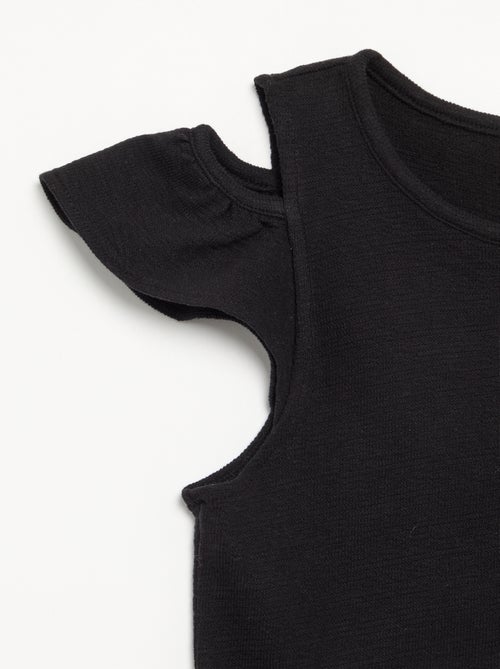 Vestido de corte a meio da coxa com aberturas nos ombros - Kiabi