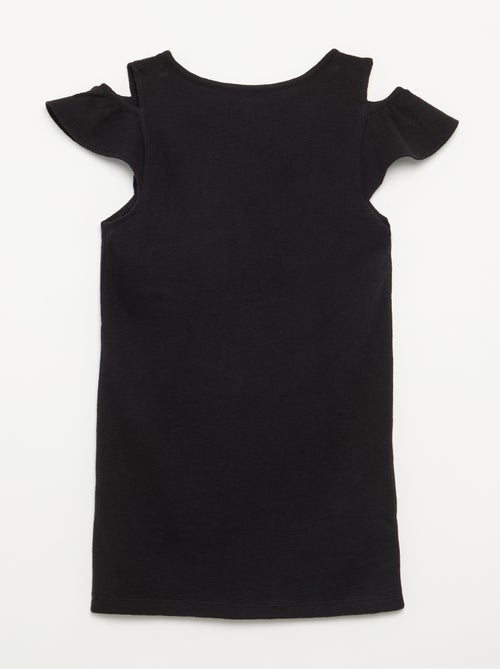 Vestido de corte a meio da coxa com aberturas nos ombros - Kiabi