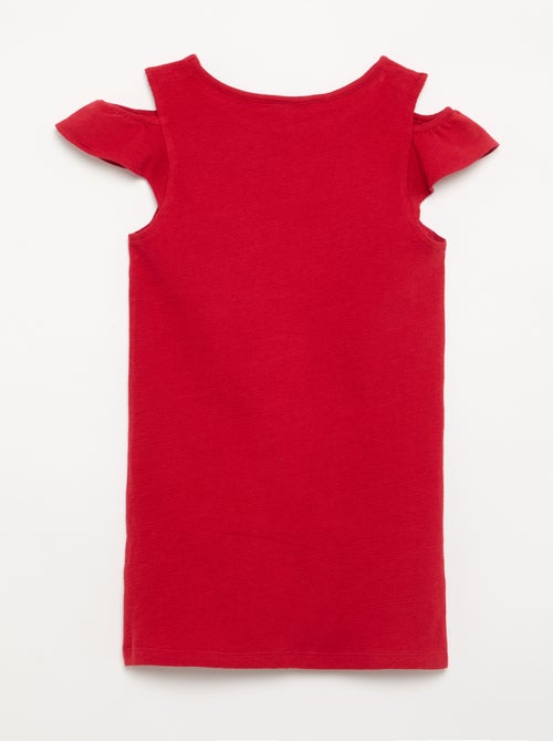 Vestido de corte a meio da coxa com aberturas nos ombros - Kiabi