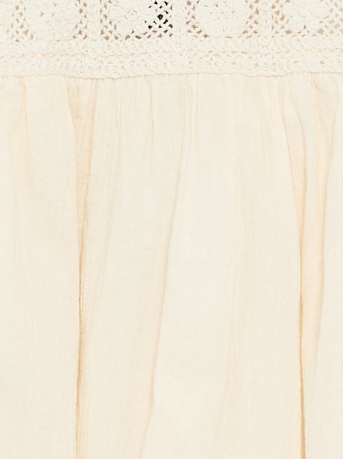 Vestido de croché e tecido crepe - Kiabi