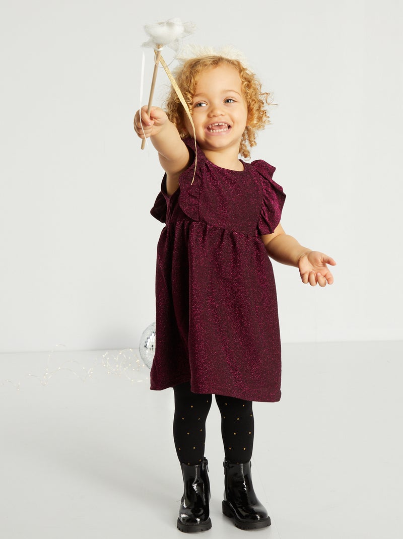 Vestido de festa em malha matizada ROXO - Kiabi