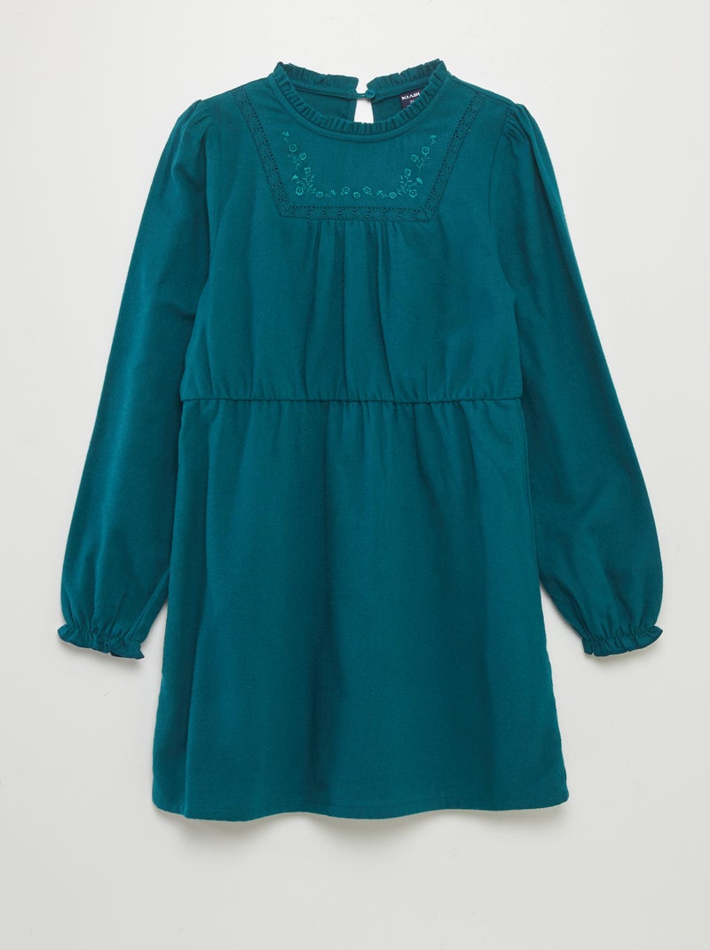Vestido de flanela VERDE - Kiabi