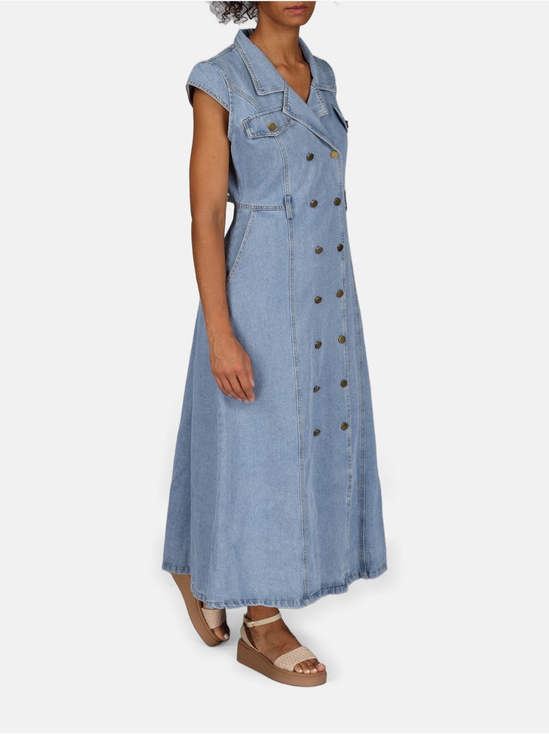 Vestido de ganga Azul - Kiabi