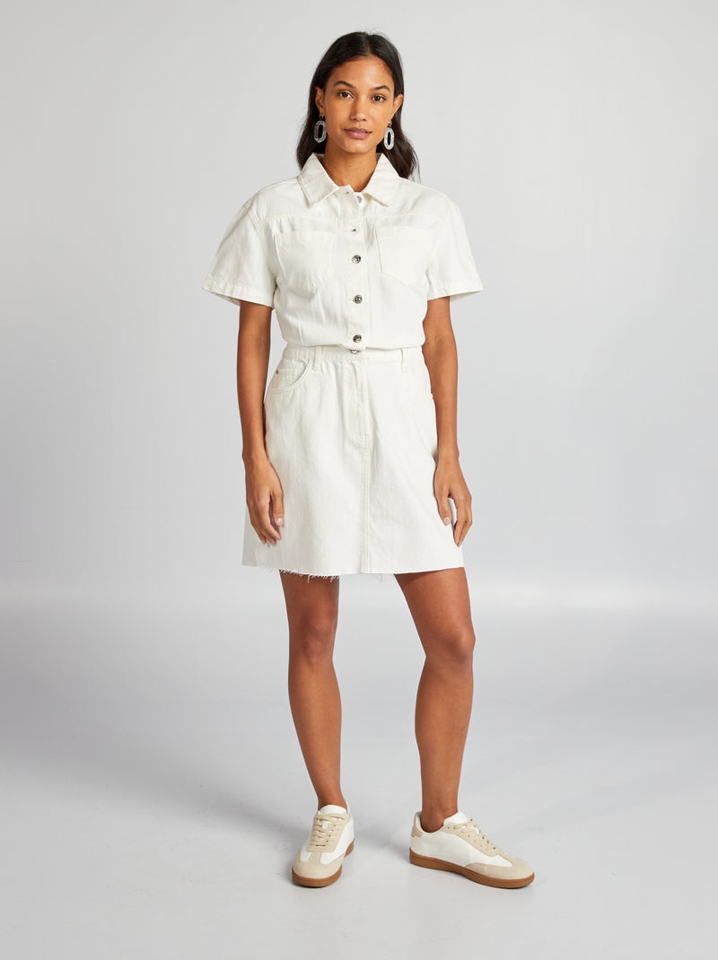 Vestido de ganga BRANCO - Kiabi