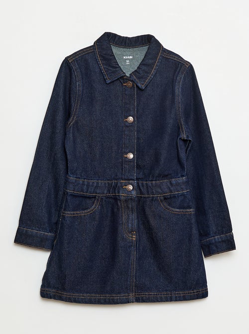 Vestido de ganga com abertura de botões de pressão - Kiabi