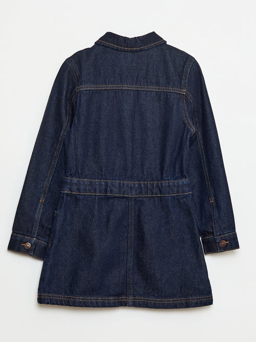 Vestido de ganga com abertura de botões de pressão - Kiabi