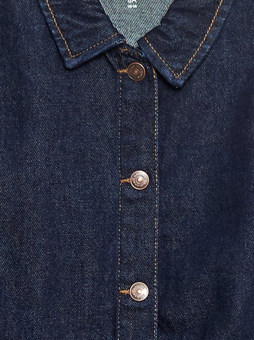 Vestido de ganga com abertura de botões de pressão - Kiabi