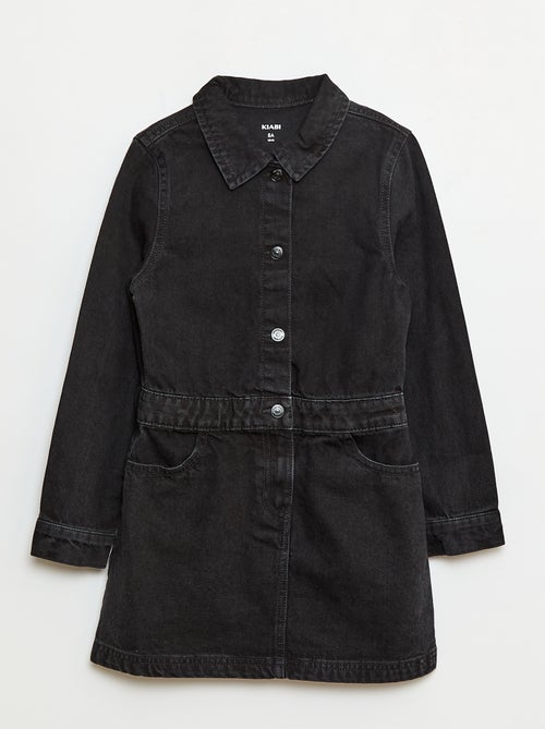 Vestido de ganga com abertura de botões de pressão - Kiabi