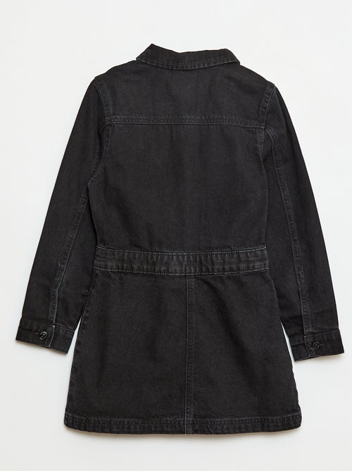 Vestido de ganga com abertura de botões de pressão - Kiabi