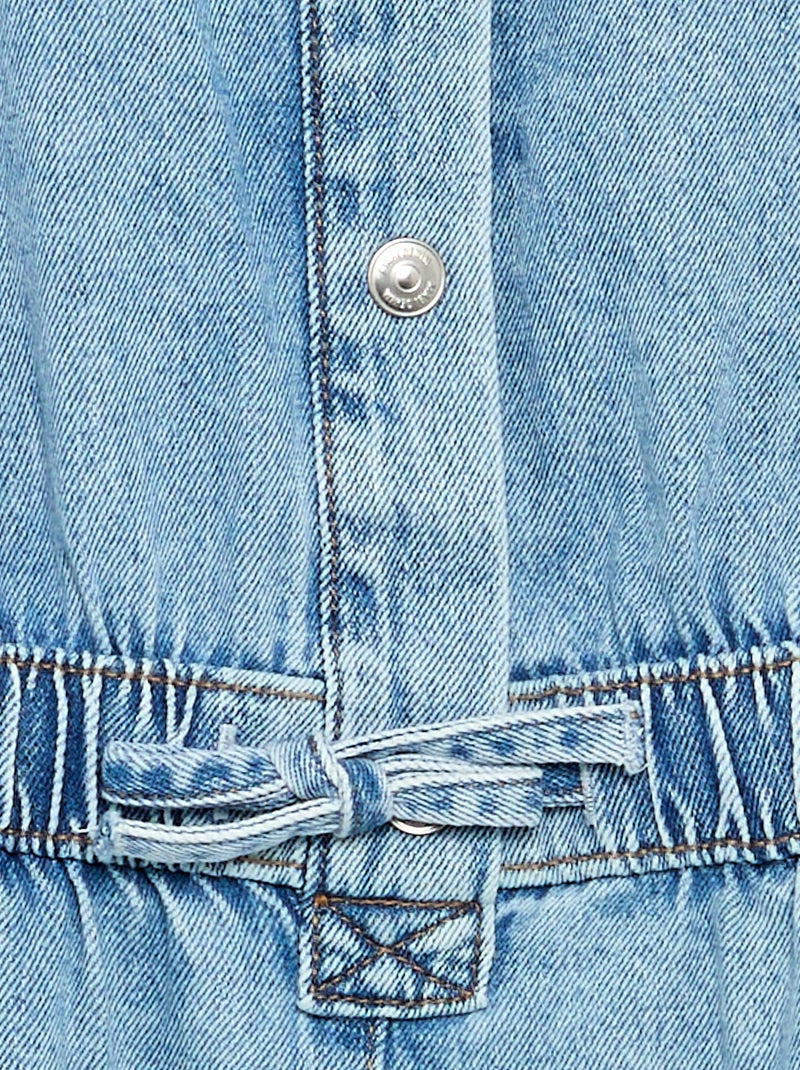 Vestido de ganga com corte de camisa Azul - Kiabi
