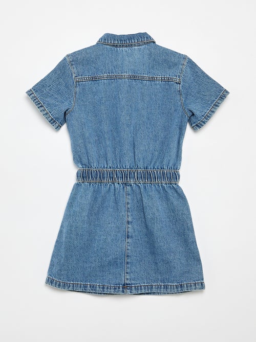 Vestido de ganga com corte de camisa - Kiabi