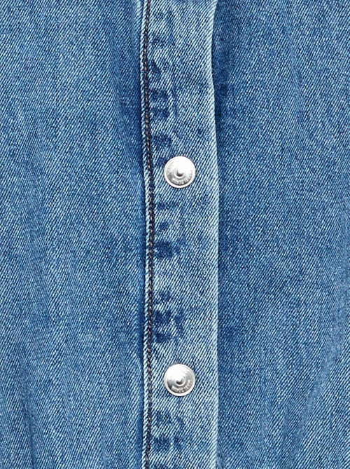 Vestido de ganga com corte de camisa - Kiabi