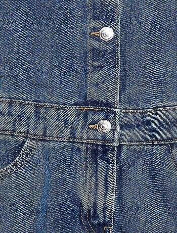 Vestido de ganga com gola de camisa