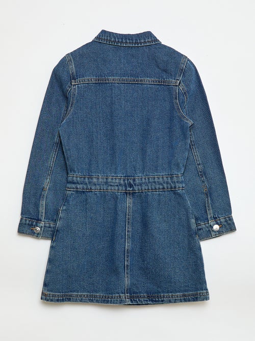 Vestido de ganga com gola de camisa - Kiabi