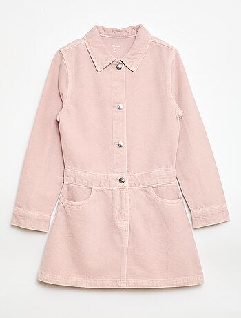 Vestido de ganga com gola de camisa