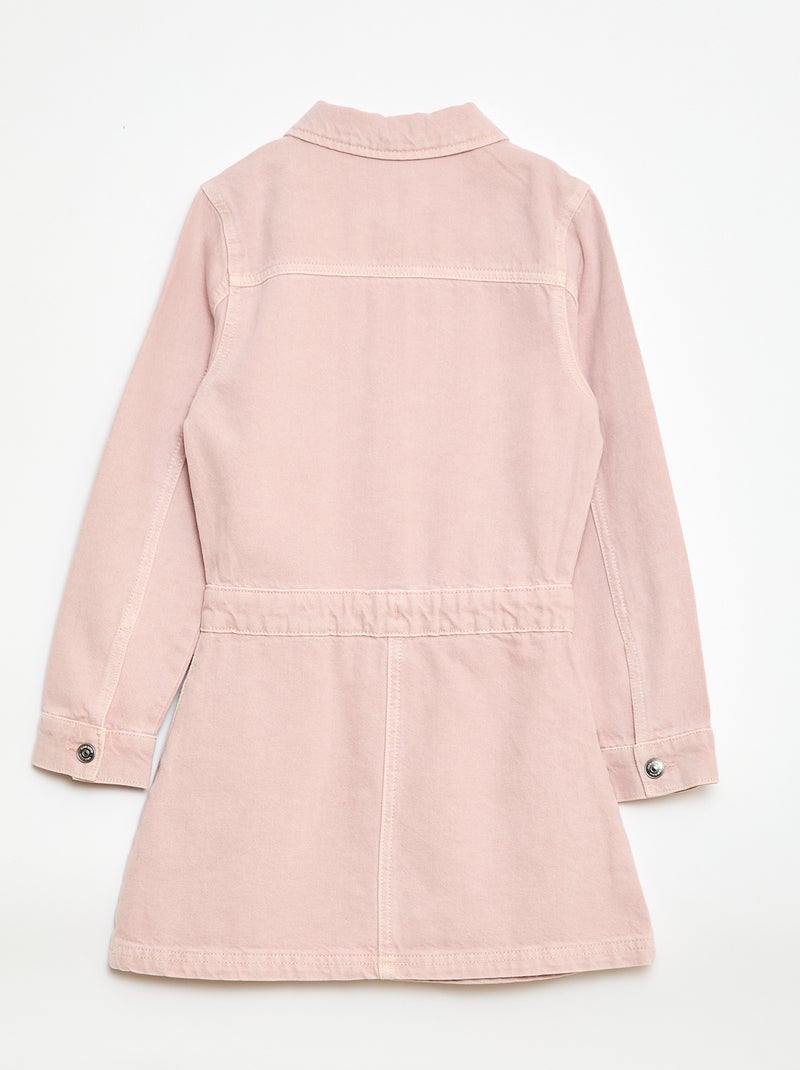 Vestido de ganga com gola de camisa Violeta - Kiabi