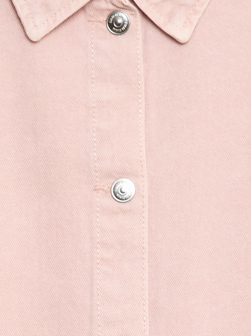 Vestido de ganga com gola de camisa Violeta - Kiabi