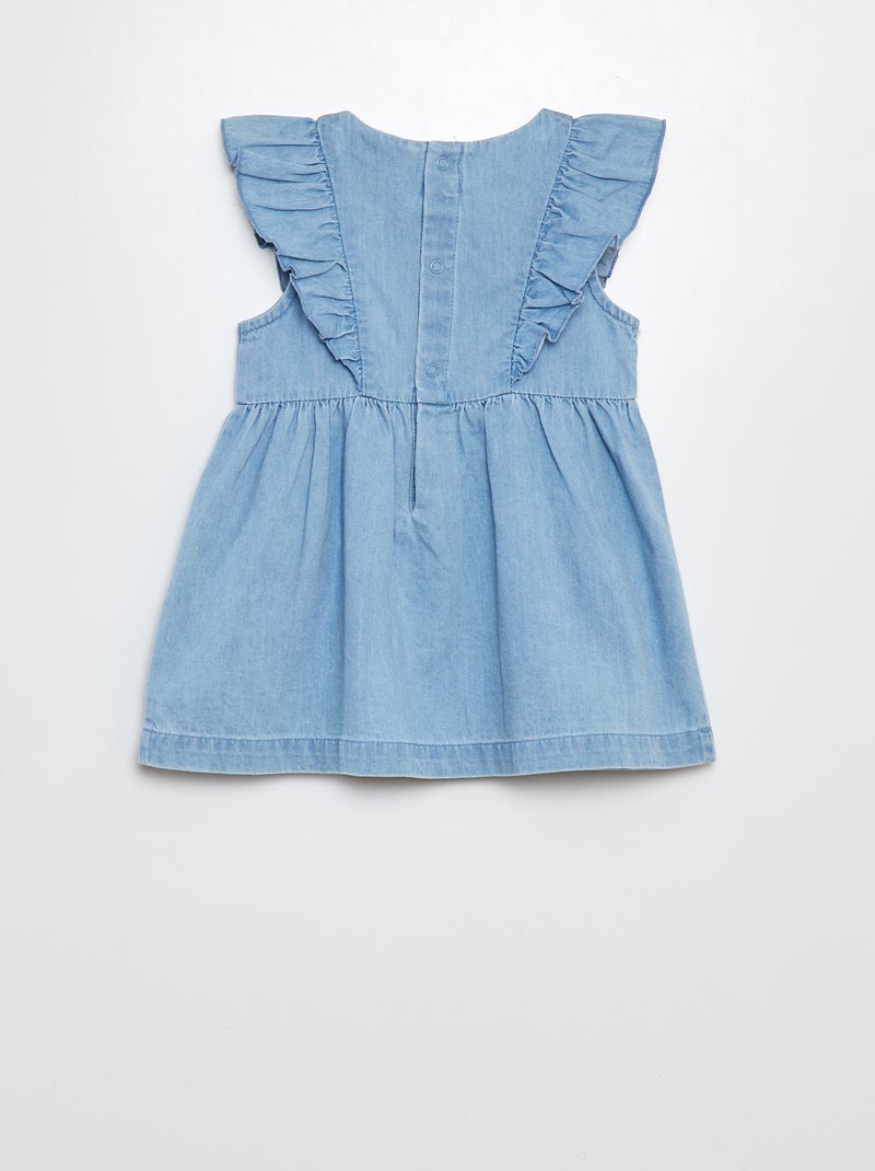 Vestido de ganga e cuecas de menina - 2 peças AZUL - Kiabi