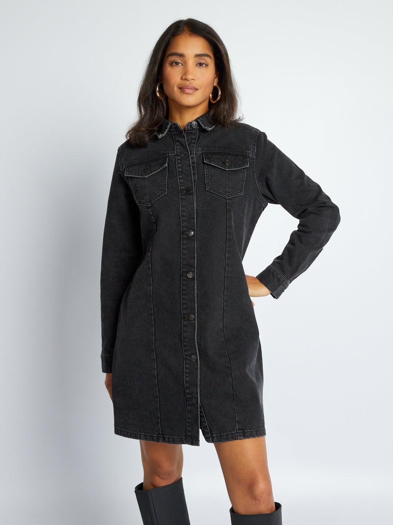 Vestido de ganga PRETO - Kiabi