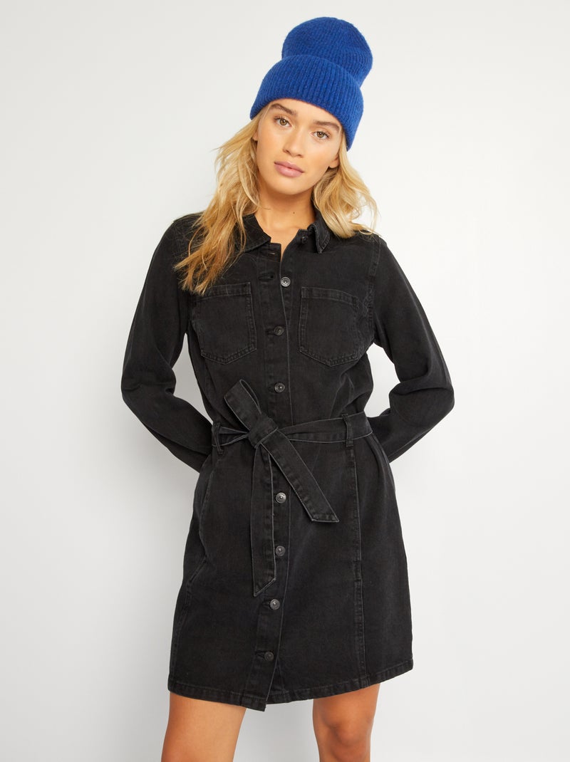 Vestido de ganga PRETO - Kiabi