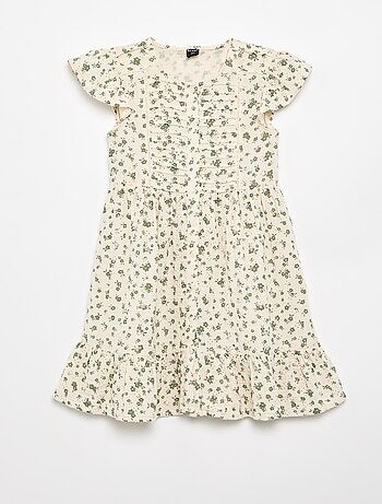 Vestido de gaze de algodão estampado