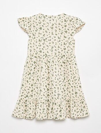 Vestido de gaze de algodão estampado