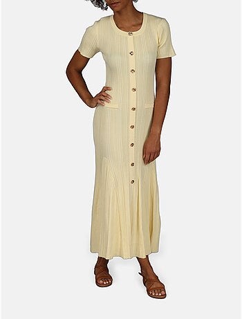 Vestido de gola redonda