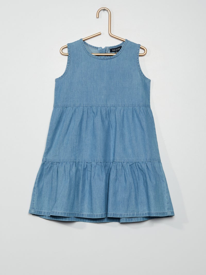 Vestido de gola redonda de ganga Jeans - Kiabi