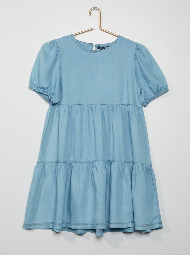 Vestido de gola redonda de ganga Jeans - Kiabi